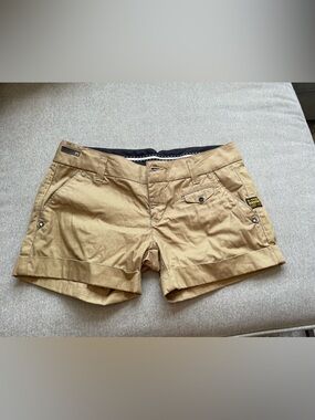 G-STAR Raw Women’s Tan Cotton Roll-Hem Shorts